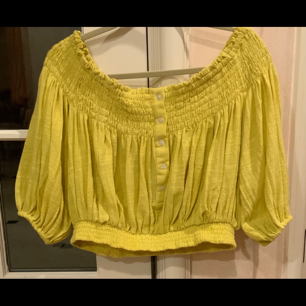 We The Free Smocked Off the Shoulder Blouse